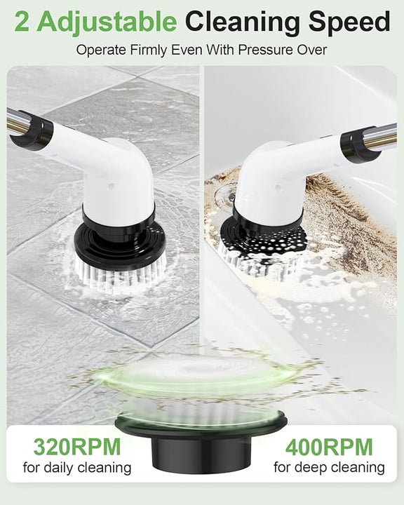 Electric Spin Scrubber, 9 Brush Heads, 2-Speed Motor