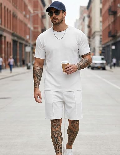 Men's 2 Pieces Outfits Casual Cotton Set