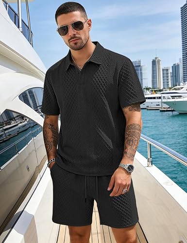 Men’s 2-Piece Casual Polo Shirt & Shorts Set