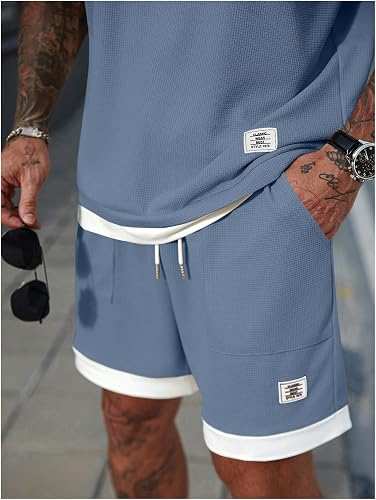 Men’s 2-Piece Waffle Knit Shorts Set