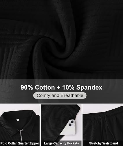 Men's 2 Piece Sets Matching Short Sets Cotton