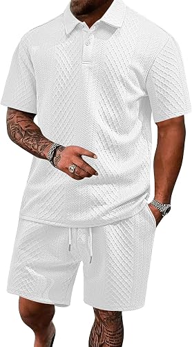 Men’s 2-Piece Casual Polo Shirt & Shorts Set