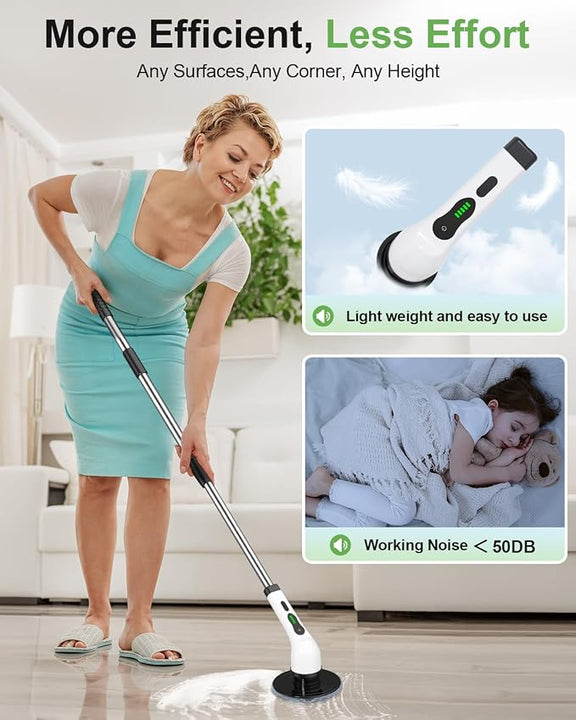 Electric Spin Scrubber, 9 Brush Heads, 2-Speed Motor