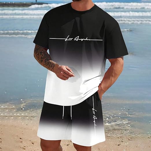 Men’s 2-Piece Gradient Short Set