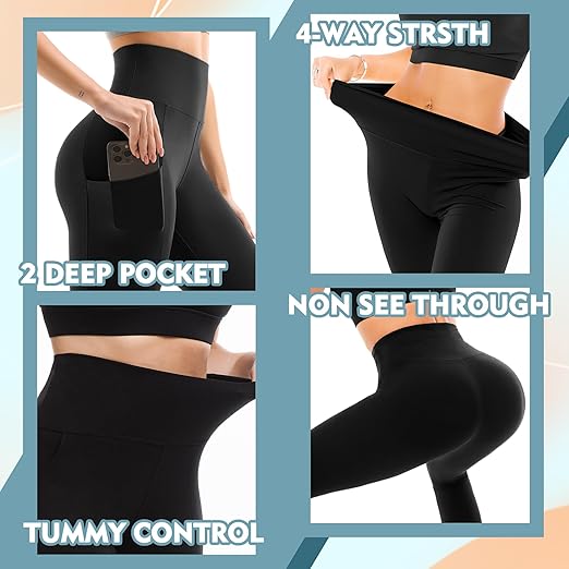 High Waisted Leggings with Pockets Women
