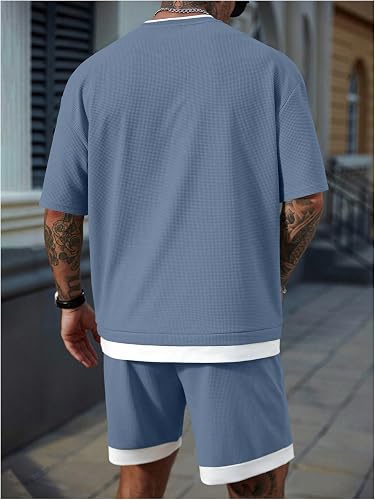 Men’s 2-Piece Waffle Knit Shorts Set