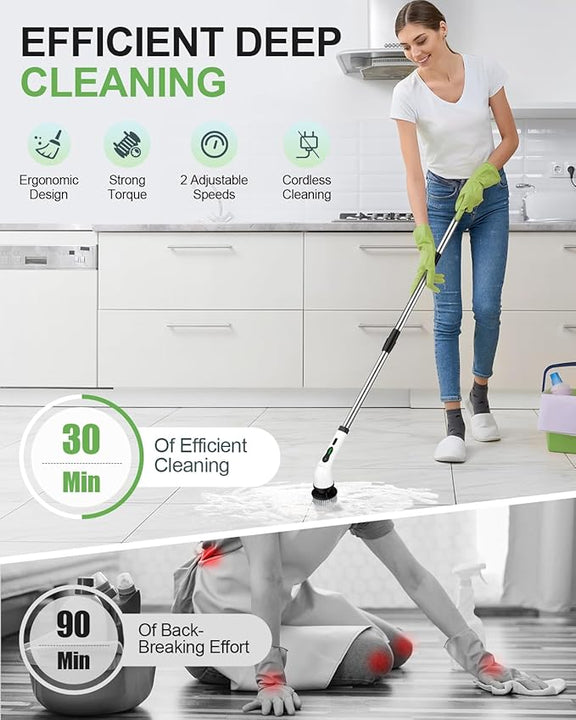 Electric Spin Scrubber, 9 Brush Heads, 2-Speed Motor