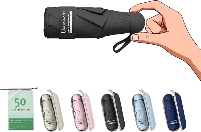 Mini Travel Umbrella for Purse – Small Compact Folding