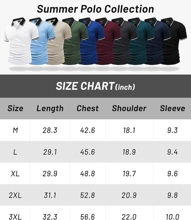 5 Pack Polo Shirts for Men – Short Sleeve Golf Shirts