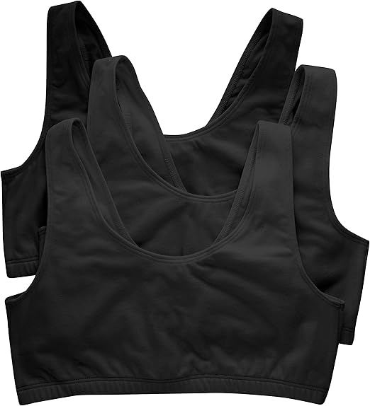 Cotton Scoopneck Bralette 3-Pack for Women