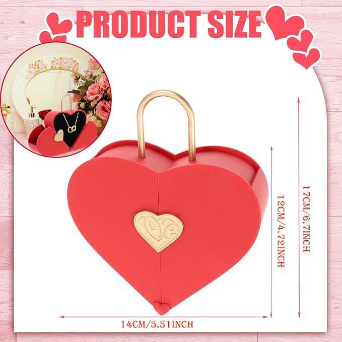 Heart-Shaped Jewelry Gift Box with Necklace