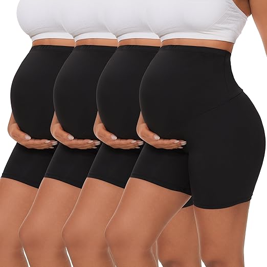4 Pack Women's Maternity Yoga Shorts