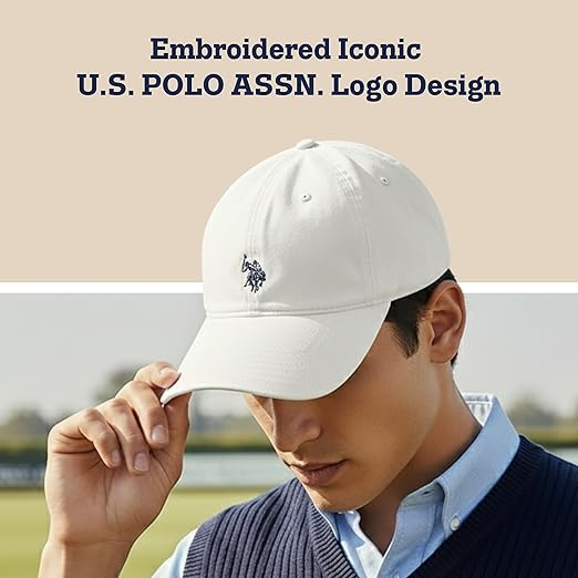 Polo Baseball Cap, 100% Cotton Adjustable Dad Hat