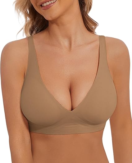 Women's Deep V Wireless Push Up Bra