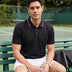 Polo Shirt Men Short Sleeve Black Shirt