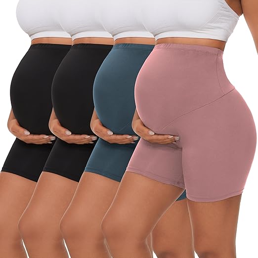 4 Pack Women's Maternity Yoga Shorts