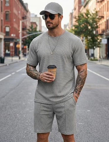 Men's 2 Pieces Outfits Casual Cotton Set