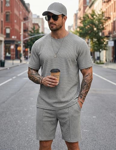 Men's 2 Pieces Outfits Casual Cotton Set