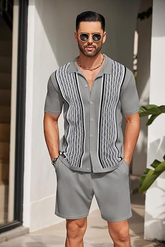 Men's 2 Piece Outfit Vintage Short Sleeve