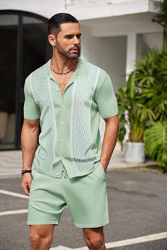 Men's 2 Piece Outfit Vintage Short Sleeve