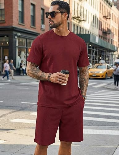 Men's 2 Pieces Outfits Casual Cotton Set