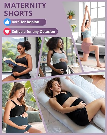 4 Pack Women's Maternity Yoga Shorts