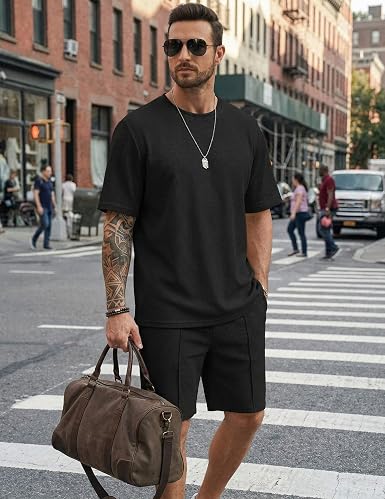 Men's 2 Pieces Outfits Casual Cotton Set