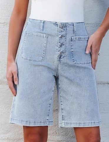 Women’s Jean Shorts with Patch Pockets