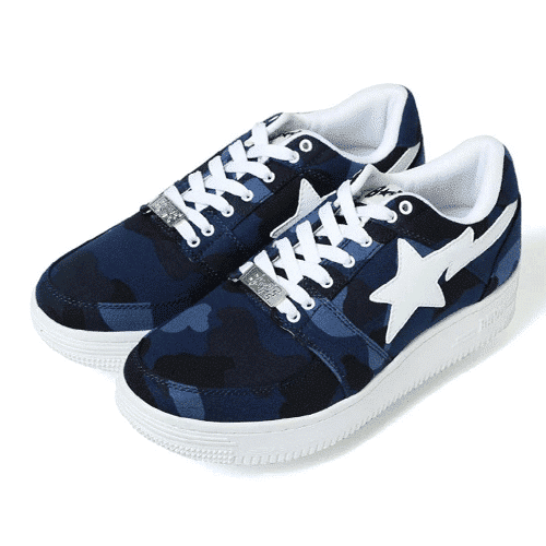 BAPESTA Navy Camo Shoes