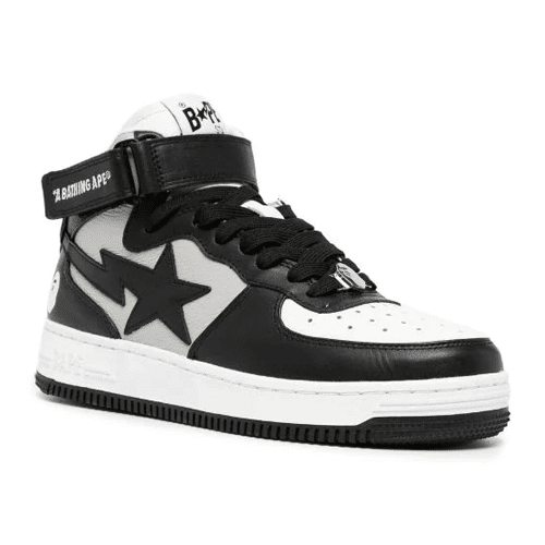 BAPE STA Logo Patch Leather Trainers Shoes