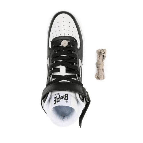 BAPE STA Logo Patch Leather Trainers Shoes