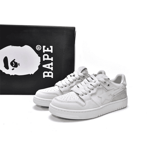 BAPESTA Sk8 Low White Shoes