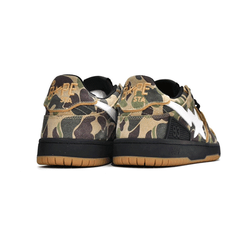 BAPESTA Sk8 Low Green Camo Shoes