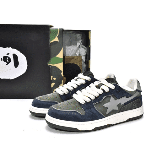 BAPESTA Sk8 93 Low Navy Shoes