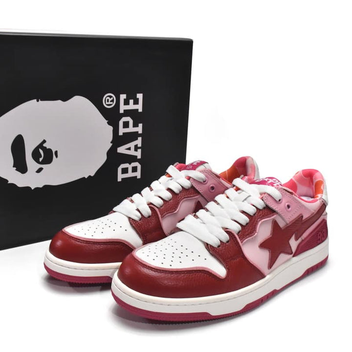 BAPESTA Sk8 Low Red Shoes