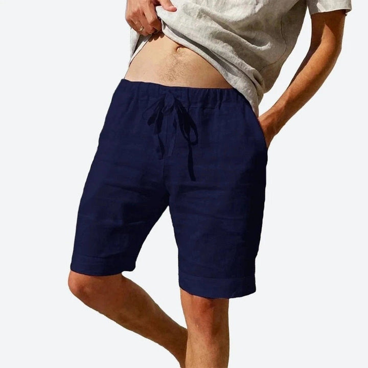 Casual Drawstring Linen Blend Shorts