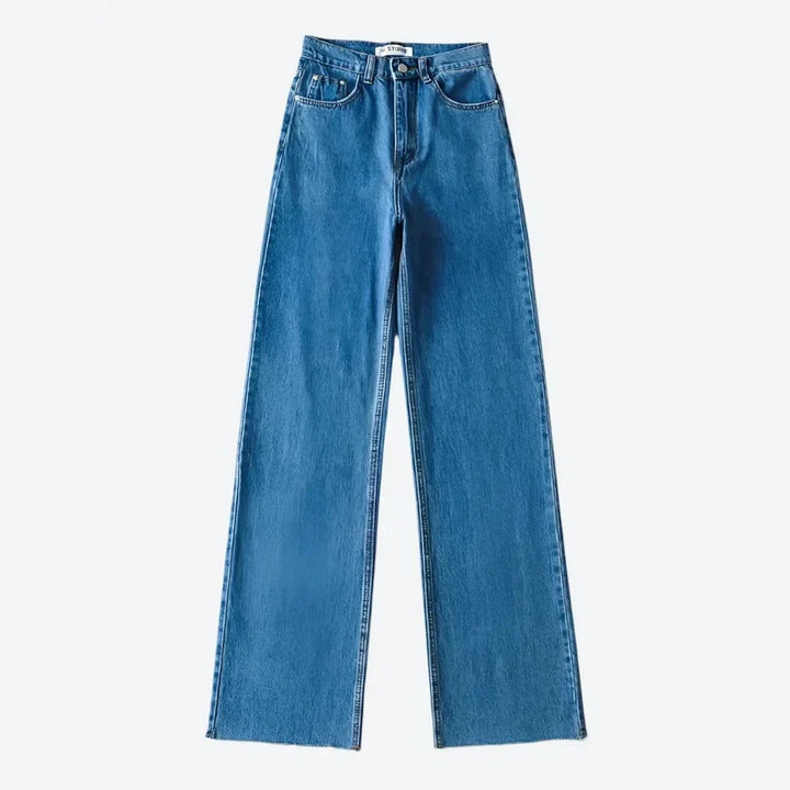 Classic Wide-Leg High-Waist Black Jeans