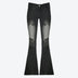 Flared Embroidered High-Waist Denim Jeans