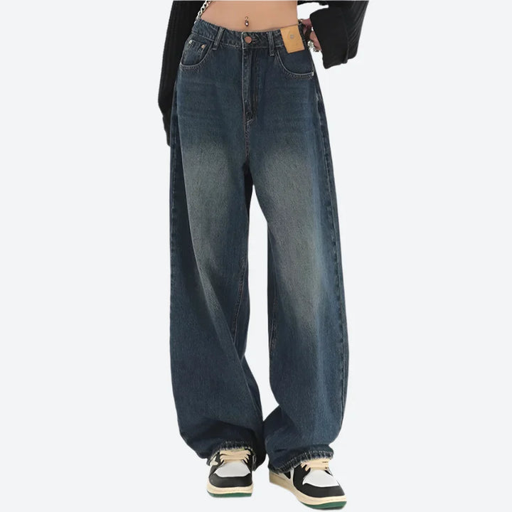 High-Waisted Baggy Streetwear Wide-Leg Jeans