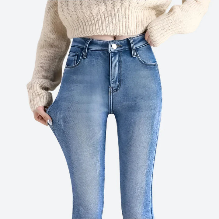 High-Waisted Stretch Skinny Denim Jeans