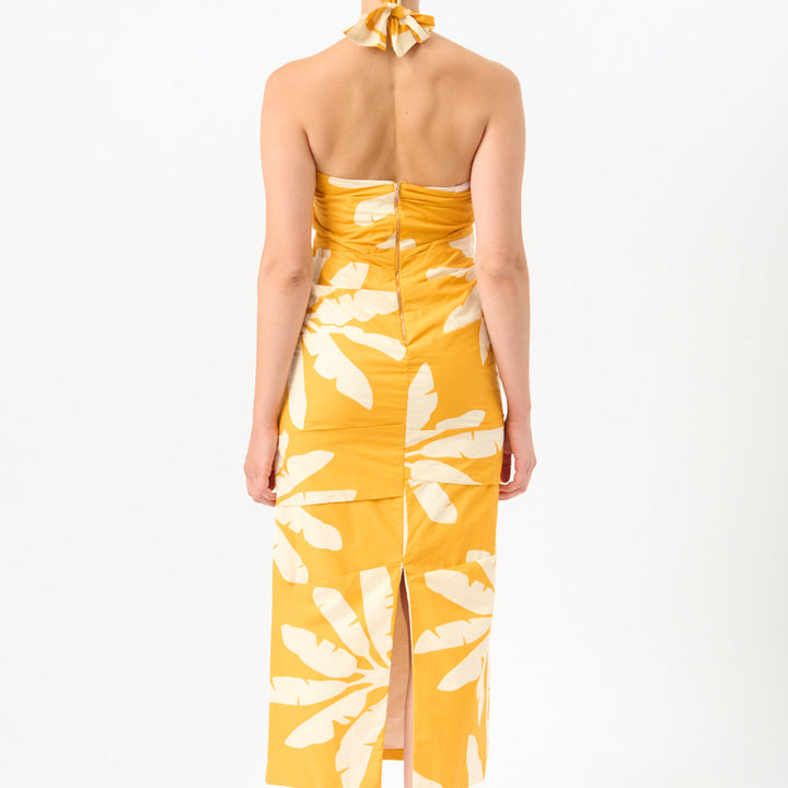 Chiricahua Printed Halter Twist-Front Maxi Dress