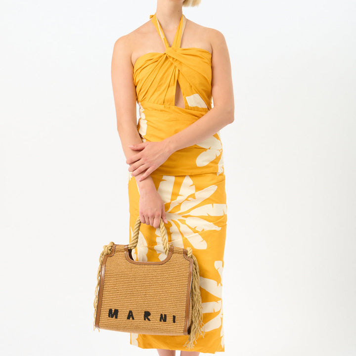 Chiricahua Printed Halter Twist-Front Maxi Dress