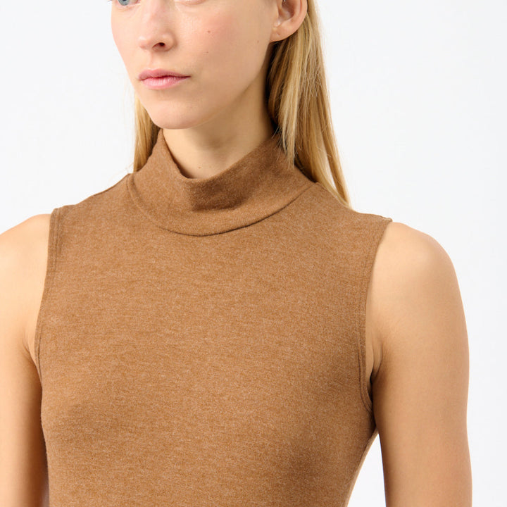 Lauren Sleeveless Turtleneck Maxi Dress