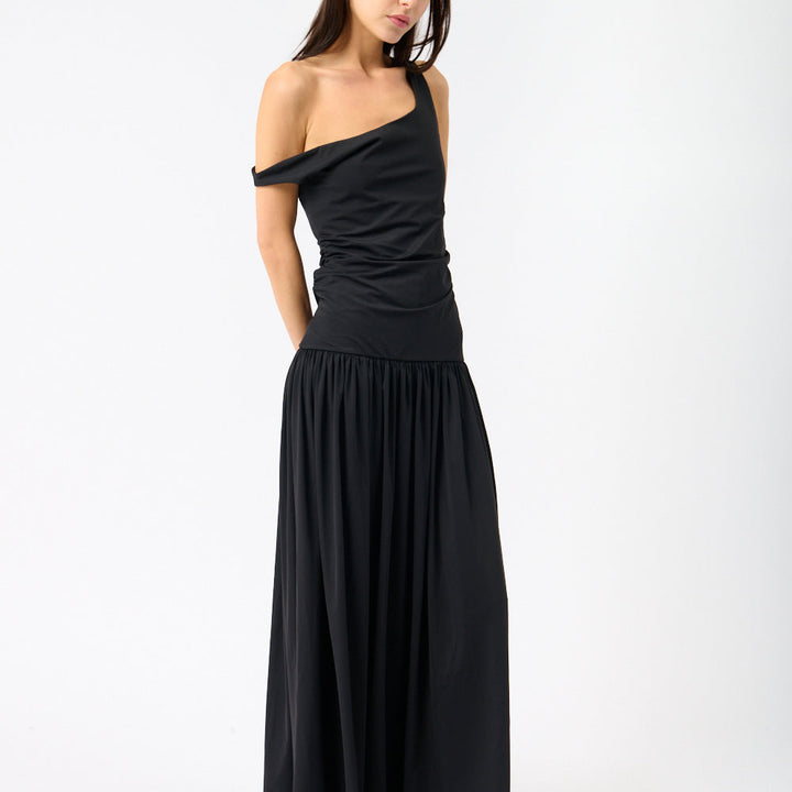 Off-Shoulder Light Scuba Dress