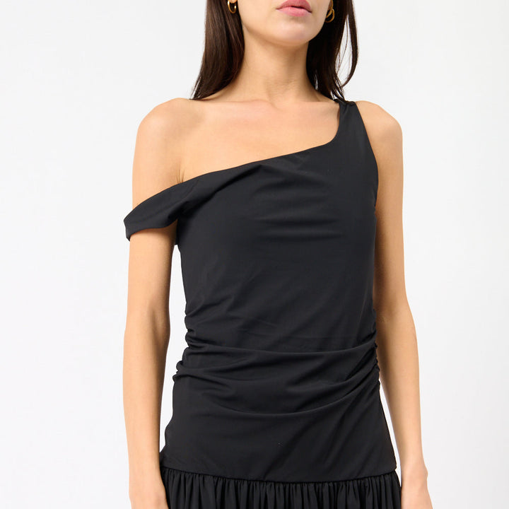 Off-Shoulder Light Scuba Dress