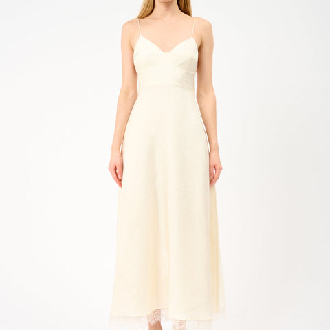 Bustier Silk Lace Dress Cream