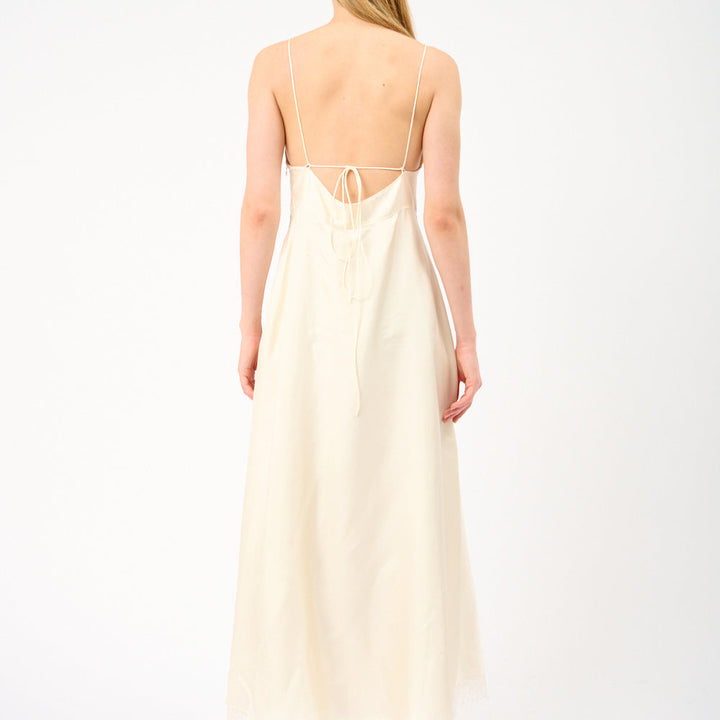 Bustier Silk Lace Dress Cream
