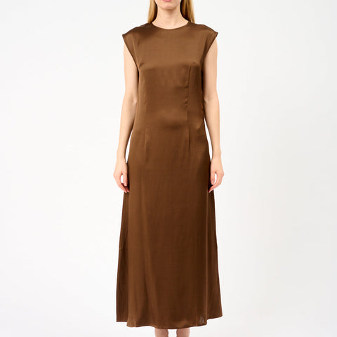 Rose Silk Satin Maxi Dress