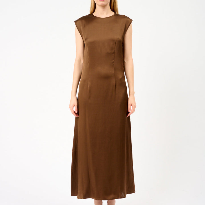 Rose Silk Satin Maxi Dress