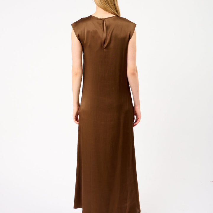 Rose Silk Satin Maxi Dress